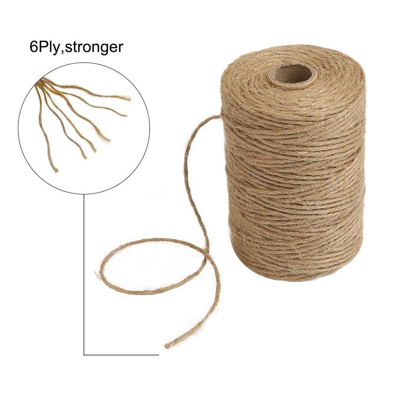 Tenn Well 656 Feet 2.32mm Natural Jute Twine for Gift Wrapping, DIY Crafts, Gardening (2pcs x 328 Feet) - Image 1